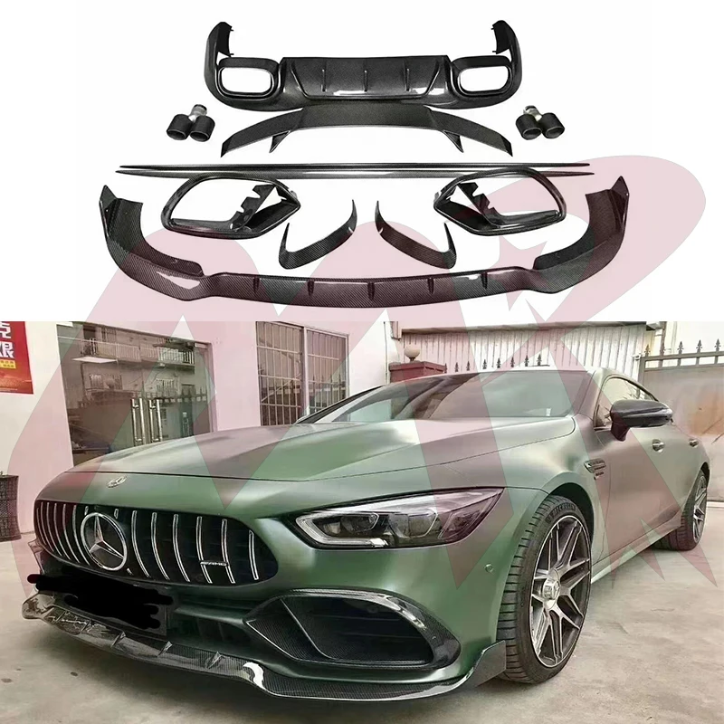 

Car Body Kits For Mercedes Benz AMG GT50 GT53 Real Carbon Fiber Front Lip Air Vents Rear Diffuser Side Skirts Rear Spoiler