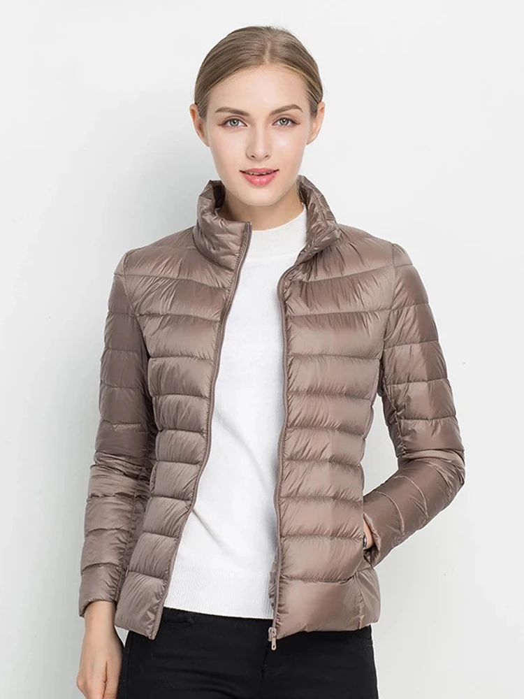 Casaco Ultra Light White Duck Down para Mulheres, Slim Feminino Puffer Parkas, Casaco Portátil à Prova de Vento, Casacos, Casacos de Inverno, 7XL, 0-10 ℃