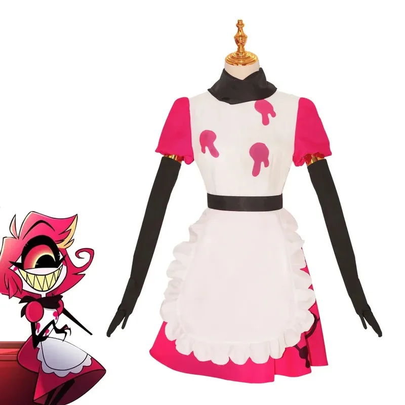 Anime Niffty Hazbin Niff Cosplay Costume Cute Devil Roleplay Clothes Uniform Maid Suit Halloween Party Women Dress cm;5