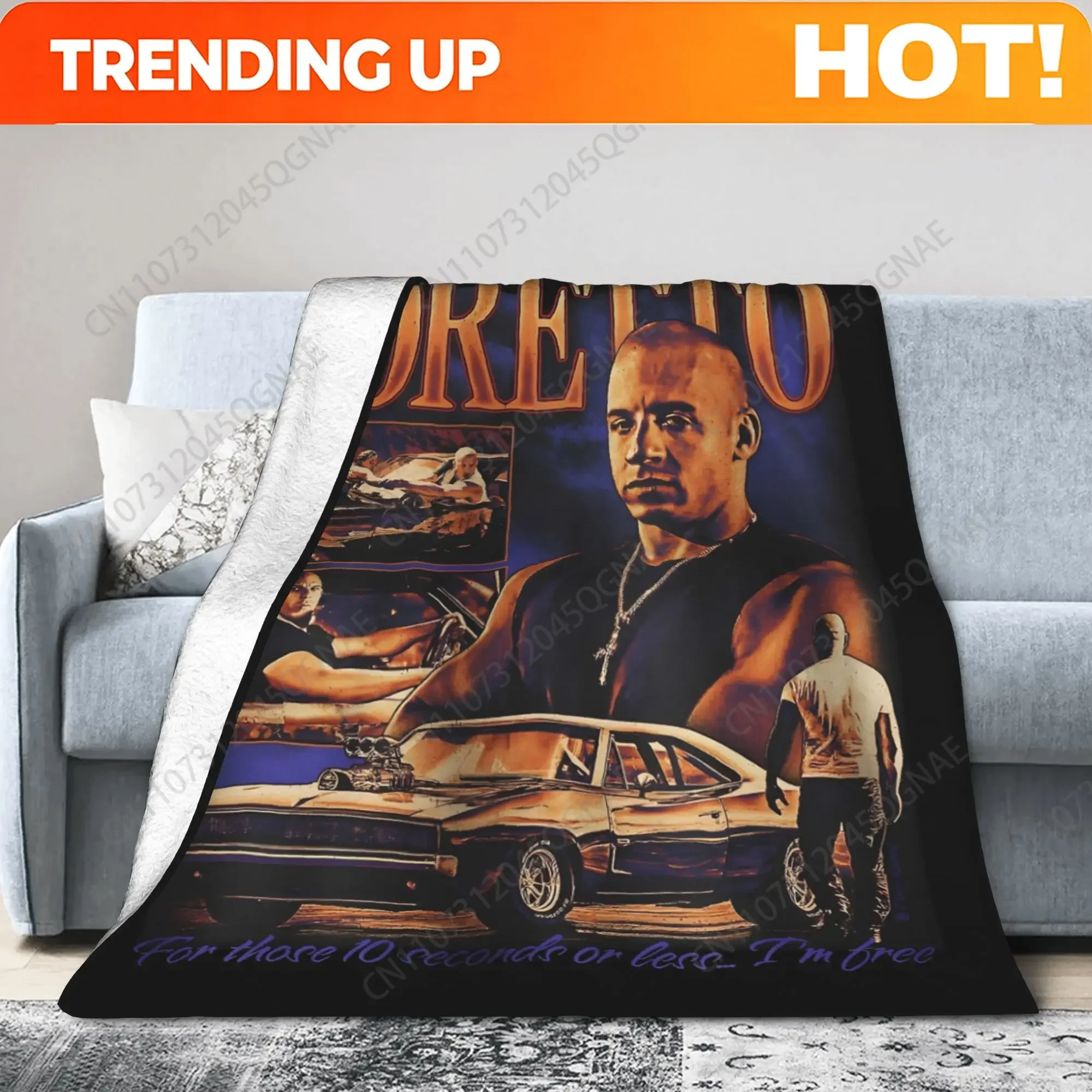 Custom Fast And The Furious Dominic Toretto Racing Blankets Flannel Textile Decor Super Soft Throw Blankets For Sofa Outdoor Rug