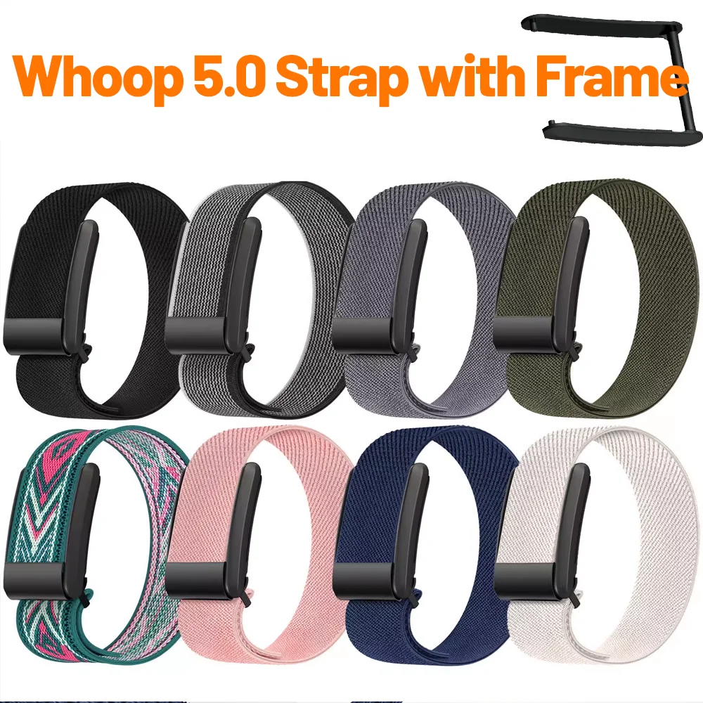 

Nylon Strap+FRAME For Whoop 5.0 straps/Whoop band 5 elastic Stretchable sport correa brecelet wristband watches for whoop 5.0