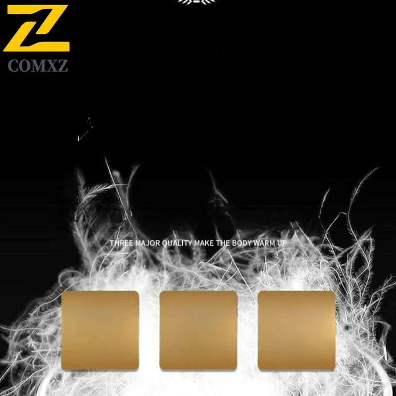 COMXZ Luxury Brand Mens Down Jacket Premium Suit Collar Outdoor Office Lightweight Puffer Coat Business Casual Warm Winter Coats