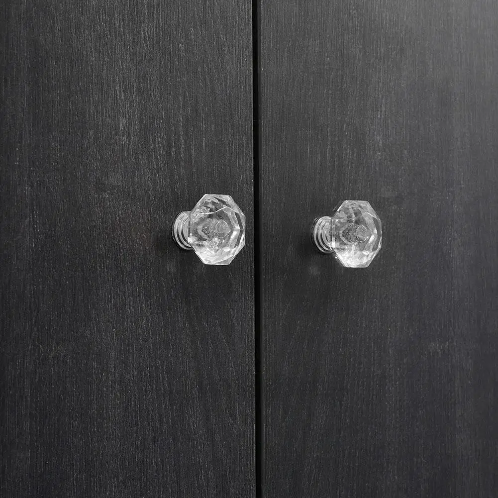 1 قطعة الاكريليك الكريستال الماس مقابض الأثاث 26 مللي متر الملونة المطبخ مقابض للخزانة الأسود مقابض أدراج الباب سحب الأثاث الأردوار