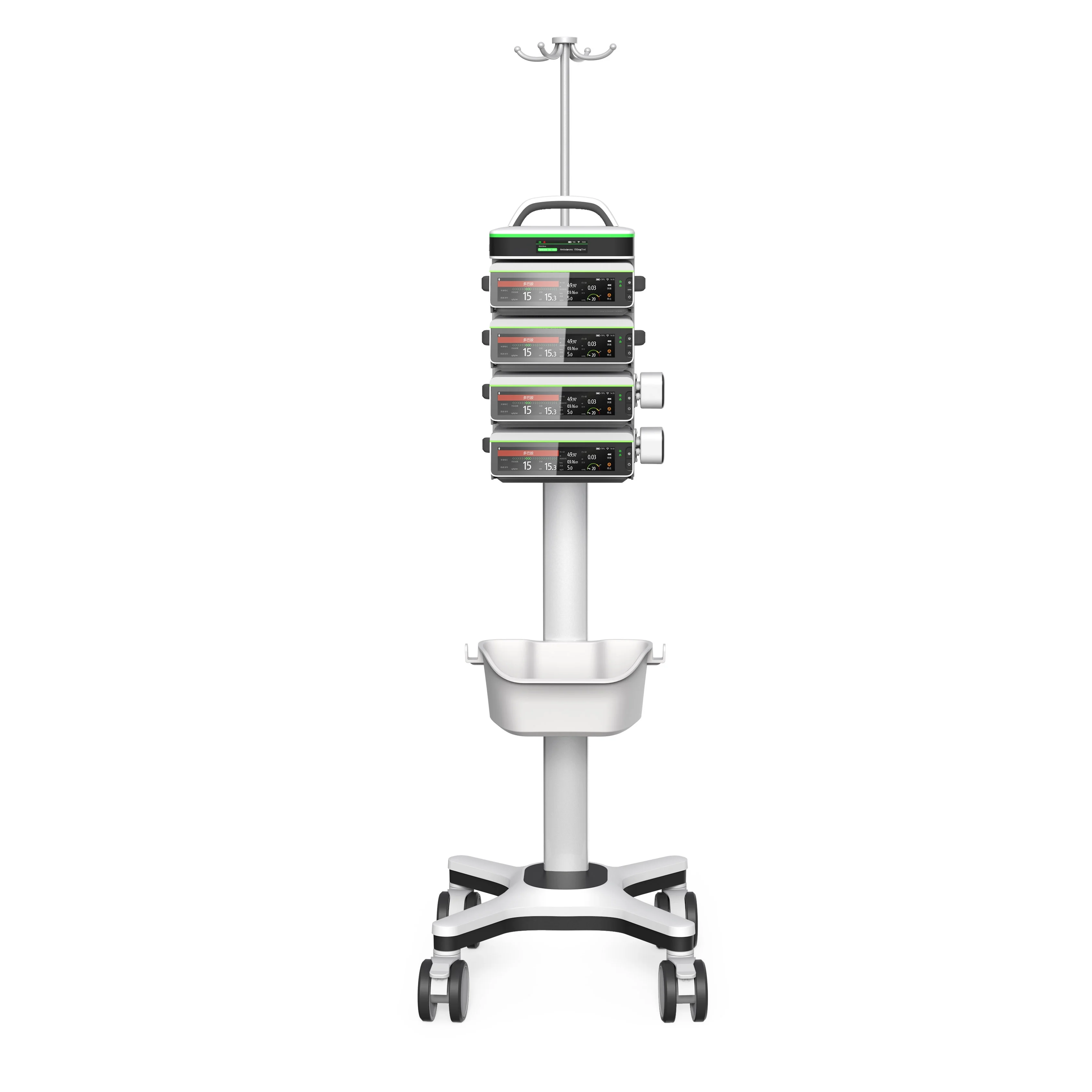 Medical Infusion Pump Trolley for Hospital Wards and Rooms, ABS Plastic Material