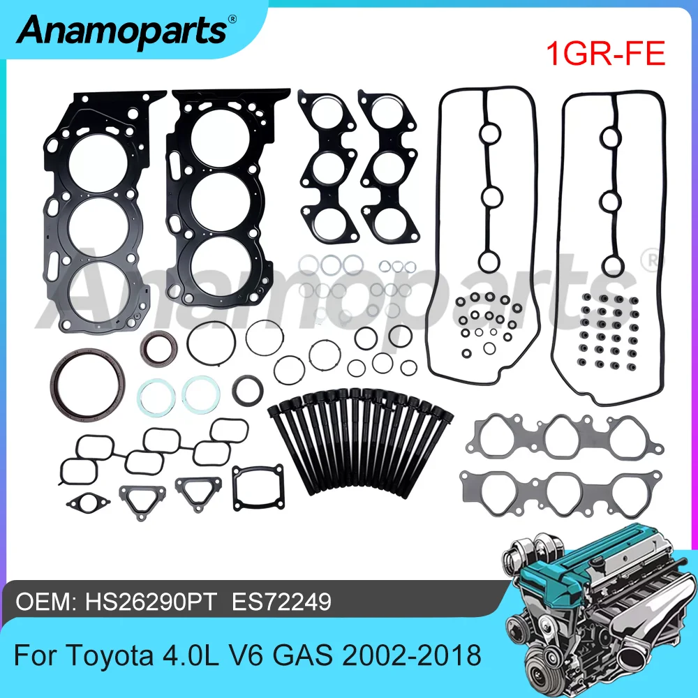 

Engine Part Head Gasket Bolt Kit Fit 4.0 L V6 GAS 1GR-FE Toyota 4Runner FJ Cruiser Fortuner Hilux Land Cruiser Tacoma 4.0L 02-18