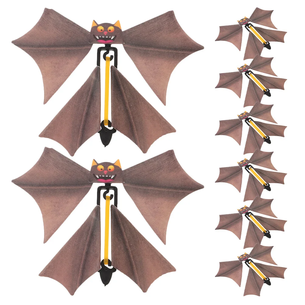 

8pcs Wind Up Wind Up Prank For Halloween Party Decor Scary Bat Trick Performers Black