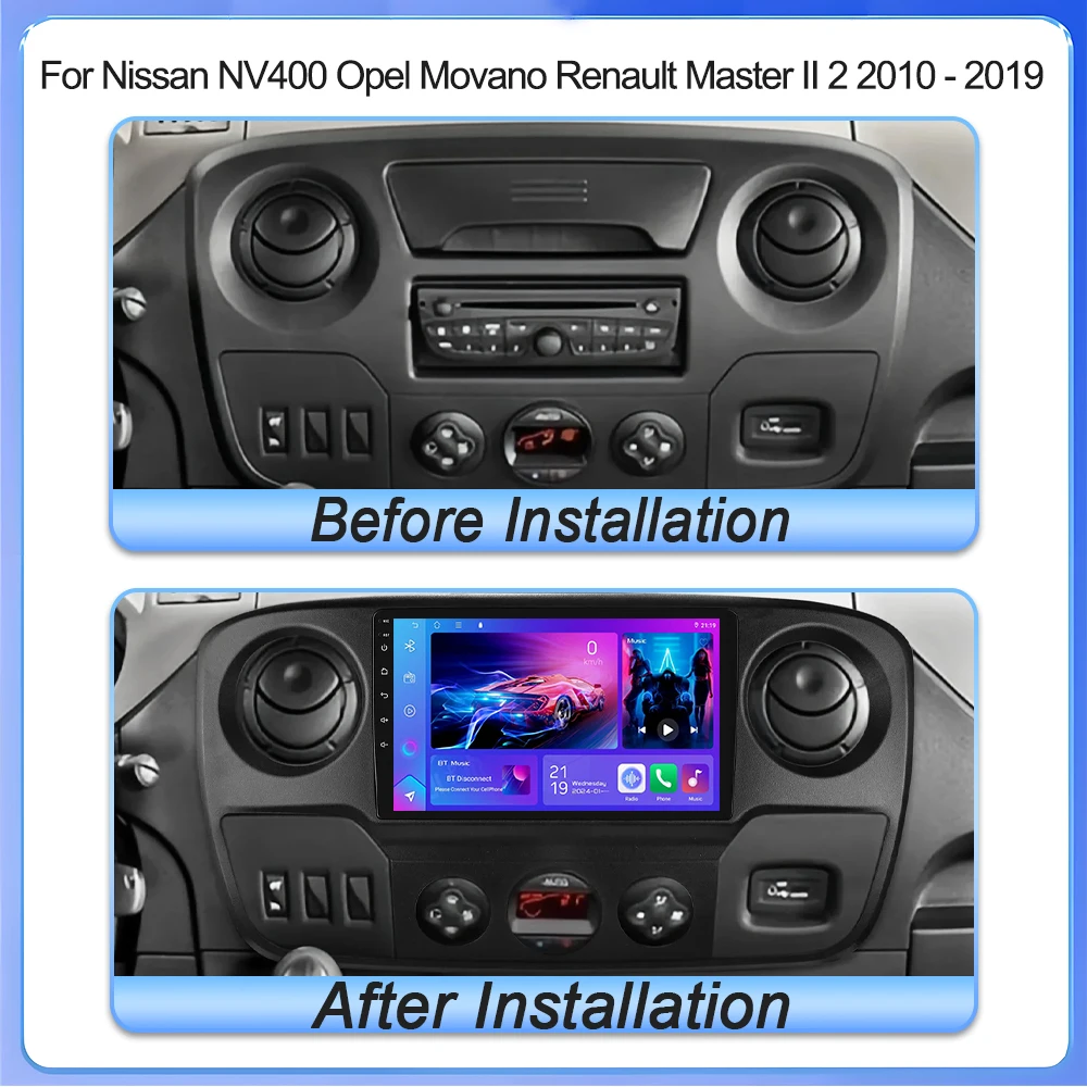 Android For Nissan Nv400 Opel Movano Renault Master Ii 2 2010 - 2019  Car DVD Auto Multimedia Radio Stereo Screen Navigation BT