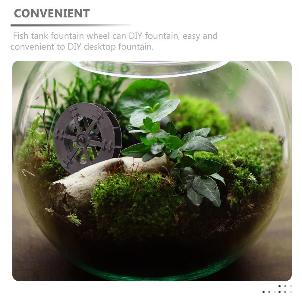 

2Pcs Feng Shui Water Wheel for Fish Tank Mini Fountain DIY Desktop Decor Running Water Wheel for Aquarium Garden Landscape