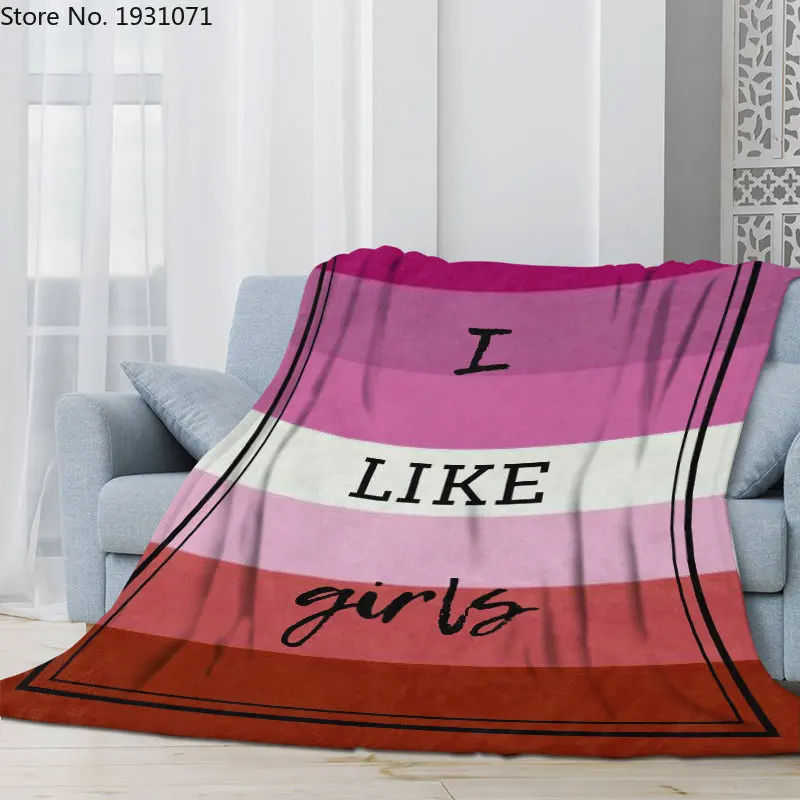 I LIKE GIRLS 3D Flannel Blanket Thin Blanket Flannel Portable Home Travel Office Blanket