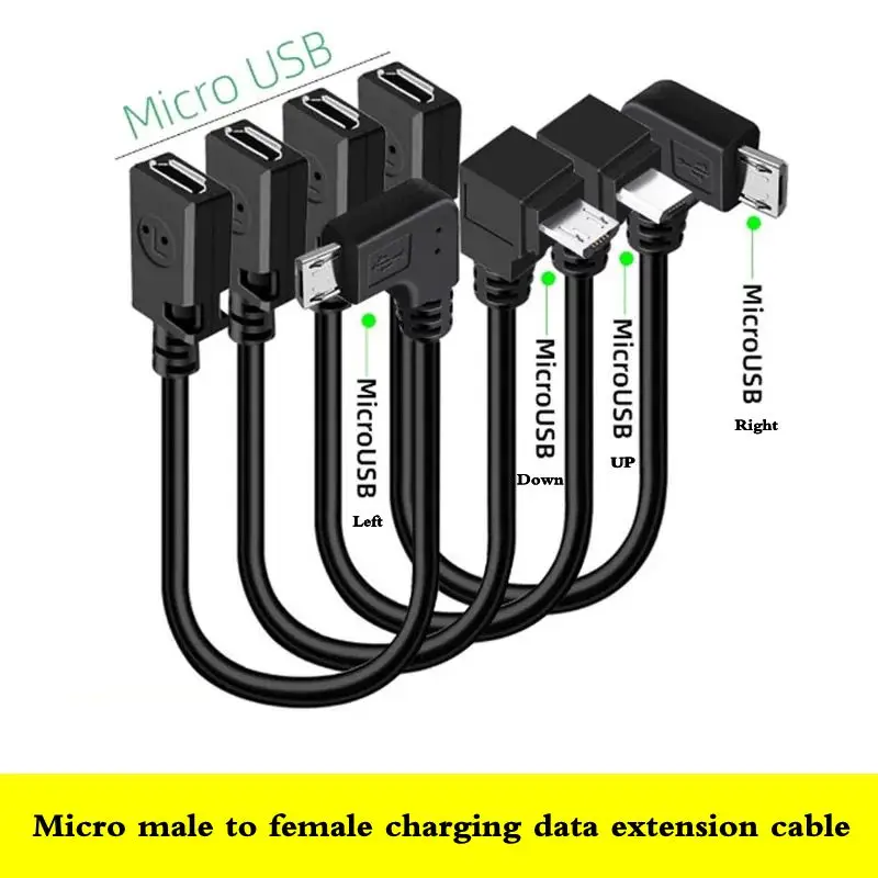 

Кабель-удлинитель Micro USB 25 см с угловым разъемом (90 градусов: вверх, вниз, влево, вправо) для зарядки и передачи данных телефонов и планшетов Android (штекер-гнездо)