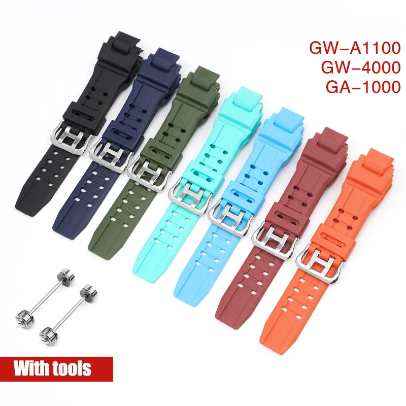 Strap for Casio G-SHOCK GW-4000 GA-1000 GW-A1000 GW-A1100 G-1400  Men Sport Diving Waterproof TPU Silicone Watch Band Bracelet