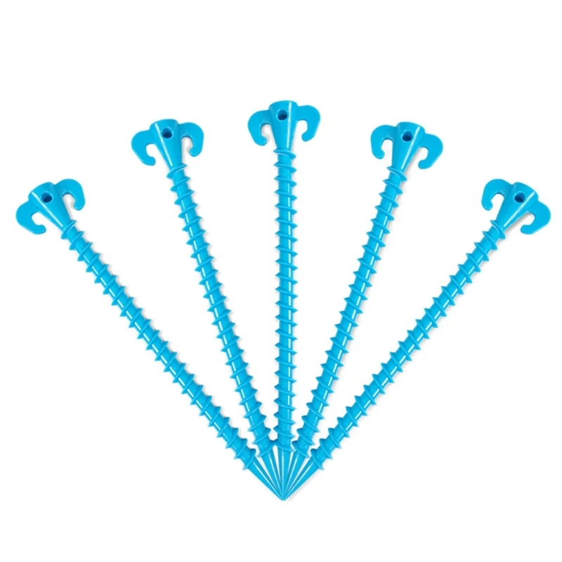 5Pcs Plastic Tent Pegs, Heavy Duty Plastic Tent Nails for Fixing Camping Tent Rain Tarps Garden Awnings Pegs for Outdoor