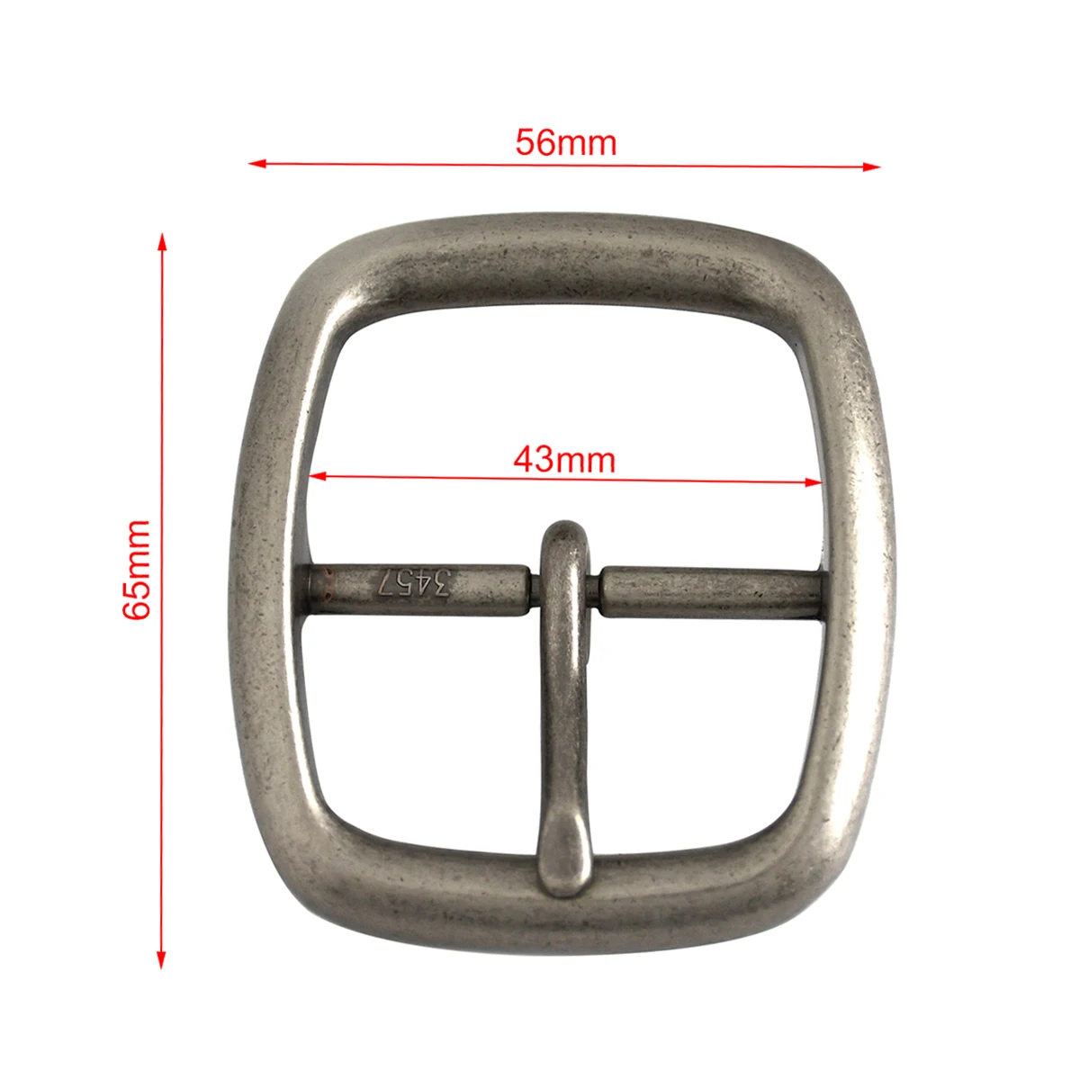 1piece Middle Center Bar Buckle 40mm Metal Retro Silver Men\'s Casual Single Pin Center Bar Buckle Leather Craft Webbing