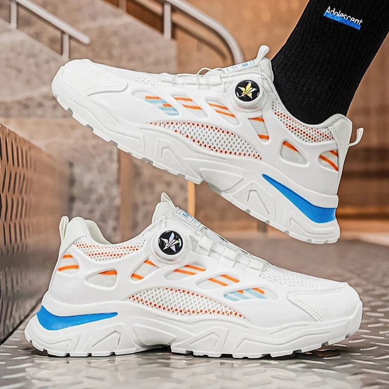 New Men's Rotary Buckle Safety Shoes Anti-Impact Anti-Piercing Lightweight Work Boots Fashion Sporty Design for Outdoor Pro