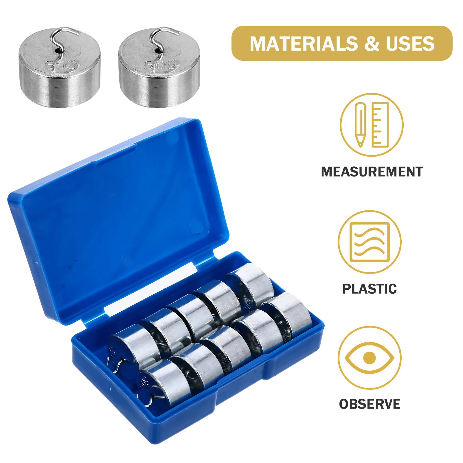 10 pcs Metal Hook Code Set Lightweight Durable Mechanics Experimental Tool For School -Shaped Steel Weight Hook Teaching