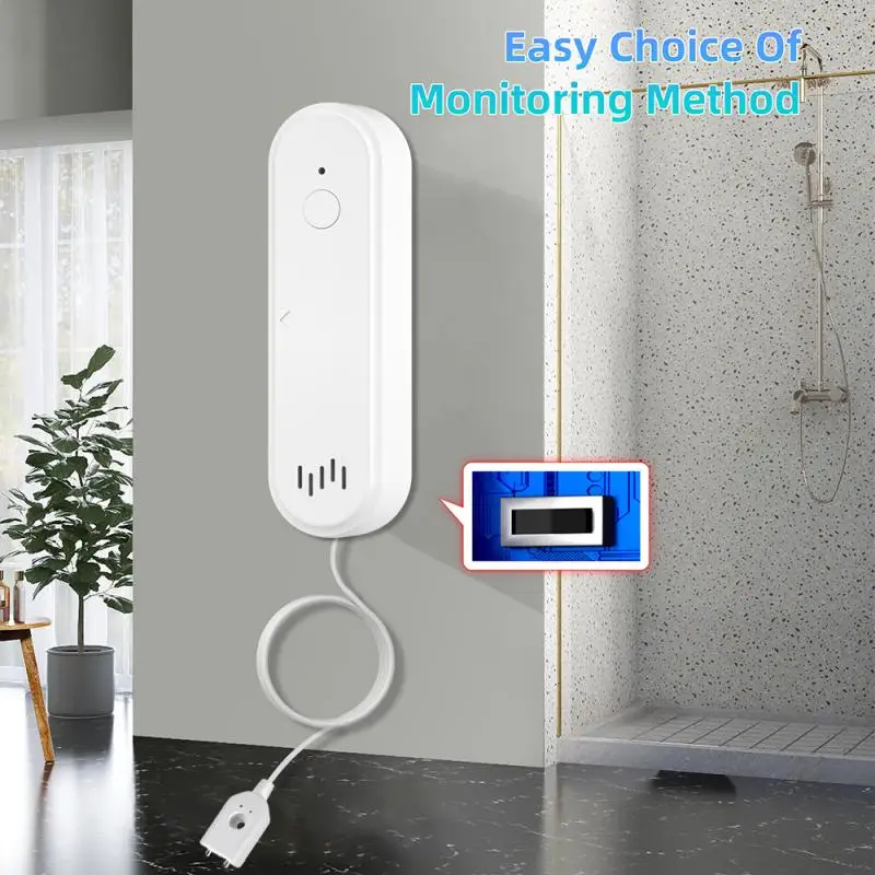 Tuya WiFi Smart Water Leak Sensor Water Overflow Level Detector Security Sound Alarm System Flood Leakage Sensor Remote Monitor