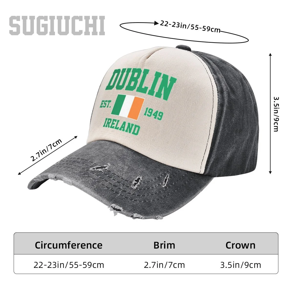 Unisex Baseball Cap Ireland EST.1949 Dublin Capital Men Women Vintage Hats Washed Cotton Trucker Gift