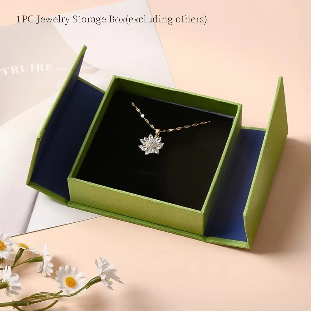 

Двойная открывающаяся коробка для упаковки ювелирных изделий, магнитная откидная застежка, откидная крышка из крафт-бумаги, бумажная шкатулка для драгоценностей, толстая коробка-органайзер