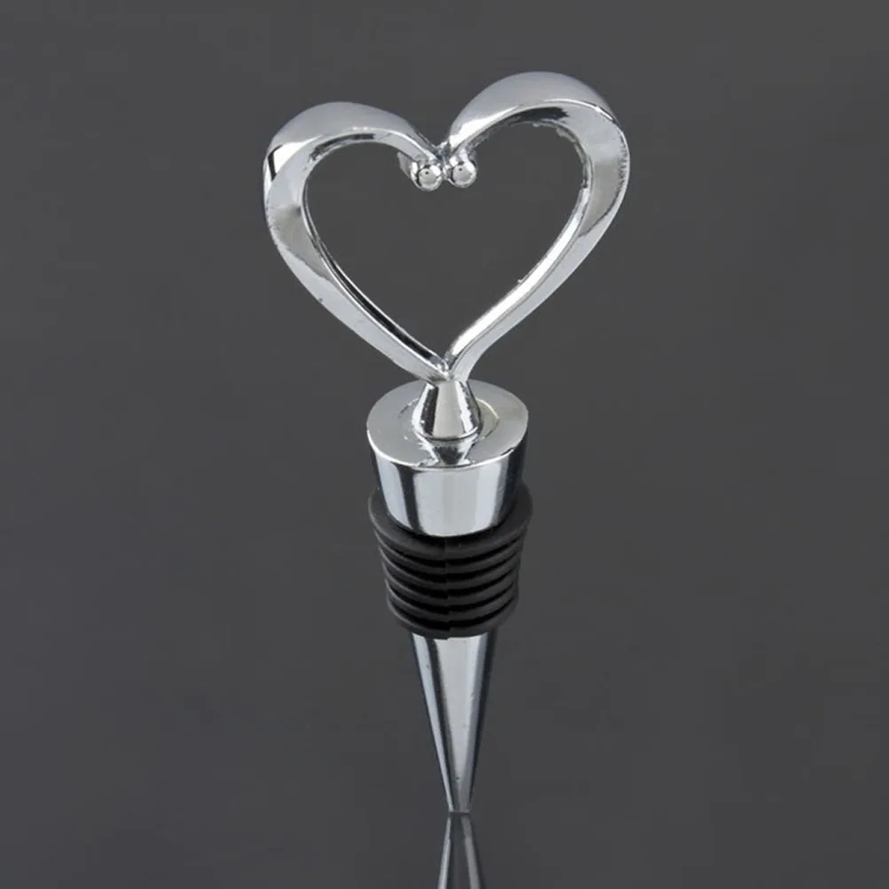 

3 Pcs Bottle Stoppers Reusable Vacuum Cork Glassware Heart Shaped Zinc Alloy Sealed Secure Keep Fresh Functional Practical