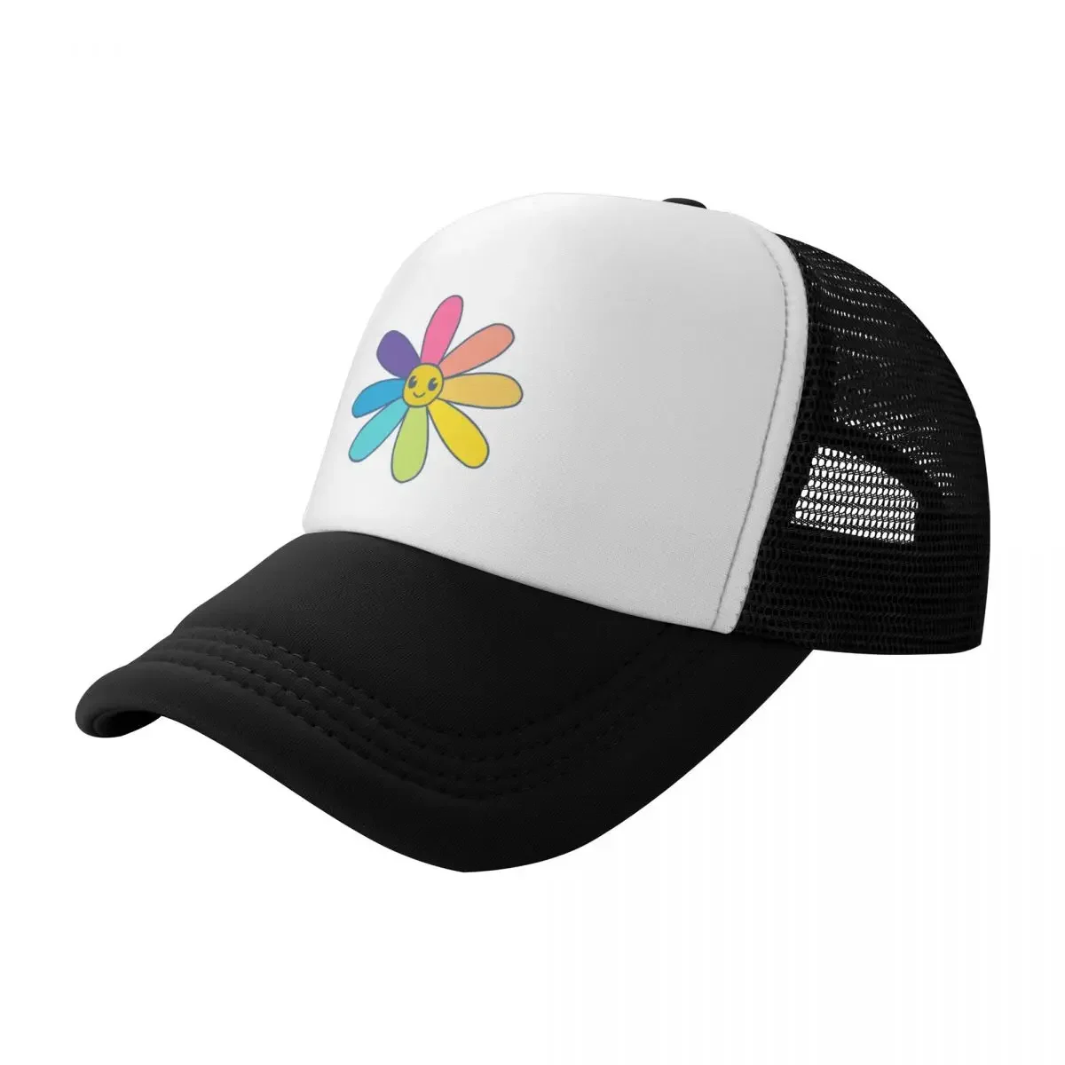 Cute Hand Drawn Rainbow Flower Baseball Cap Sunscreen Golf Fishing cap Trucker Hat Women's Golf Wear Men's