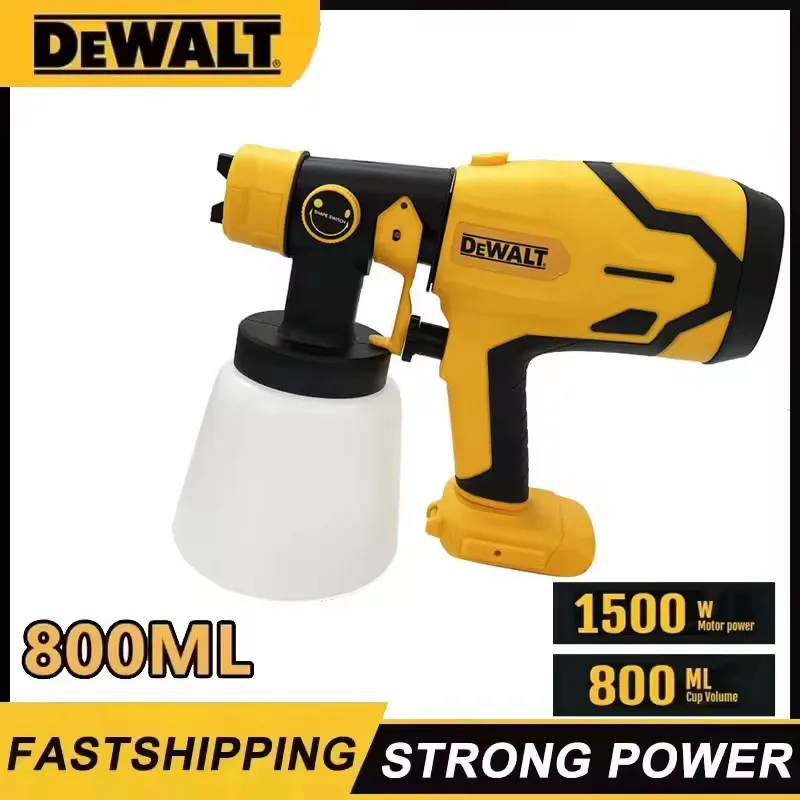 

Dewalt 800ML Cordless Electric Spray Gun Portable Paint Sprayer High Power Auto Furniture Coating Airbrush For Dewalt Battery