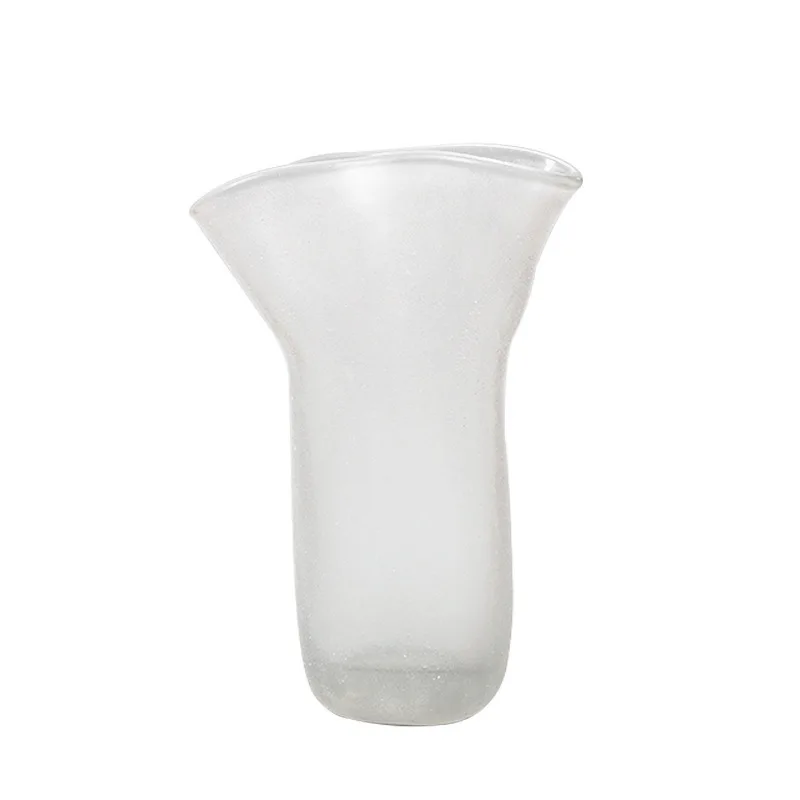 

Creative Japanese-style bride white matte high-end glass living room entrance vase ornament