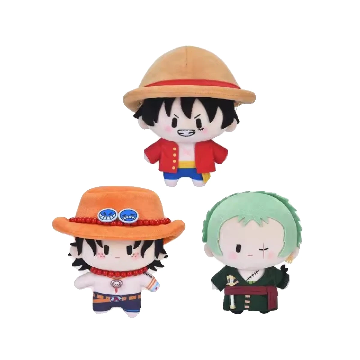 15Cm One Piece Monkey D Luffy Roronoa Zoro Portgas D Ace Short Plush Stuffed Doll Pillow collectible Model Toys Gift