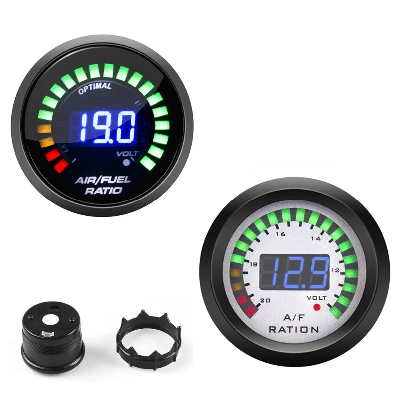 2 Inch 52mm LED Digital Car Air Fuel Ratio Meter with Oxygen Sensor Auto Refit Instrument