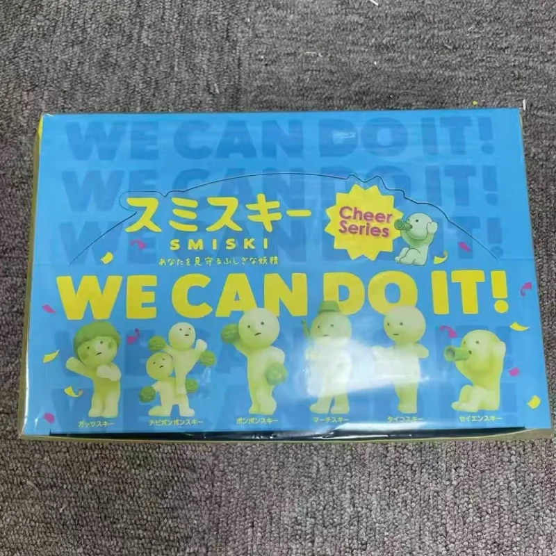 

Коллекционная фигурка Sonny Angel Smiski Cheer Series: Загадочная мини-игрушка-сюрприз, светящаяся в темноте, зеленая кукла, украшение для рабочего стола, подарок, игрушка