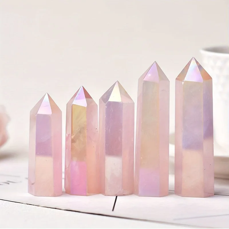 1pc Healing Crystal Rose Quartz Tower -Healing Gift For Women,Rose Quartz Tower Point,Birthday Gift