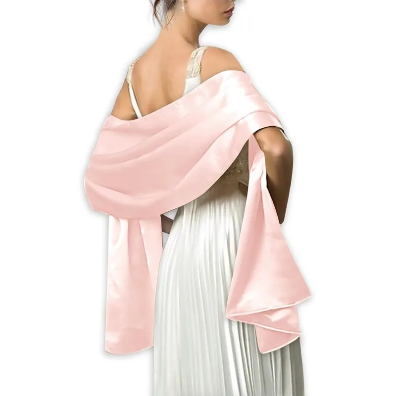 Robe cape de soirée en satin pour femme, 16 couleurs, 240x70cm, longue, formelle, mariage, Rh, dames, BEmbed o