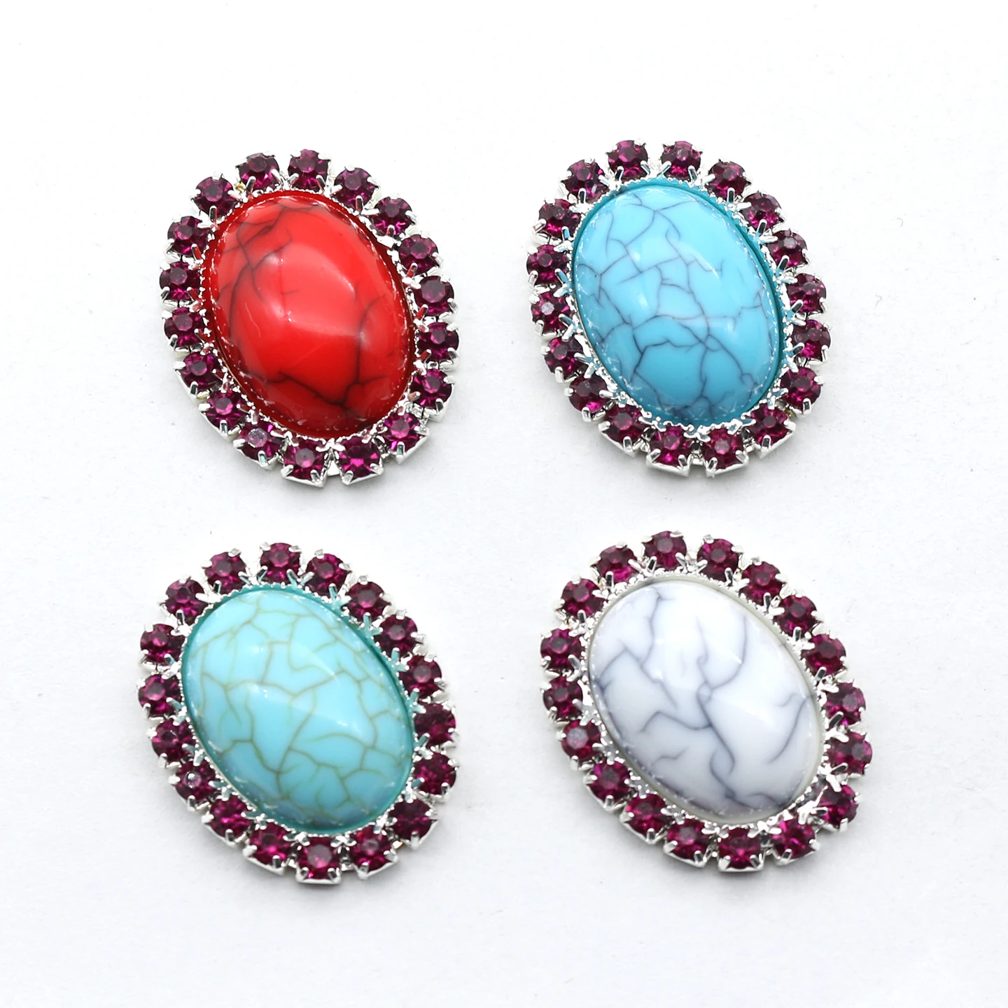 Advanced New Style Ethnic Style Accessories Oval Shaped Decorations DIY Self-adhesive Clothing Hair Clip Accessories