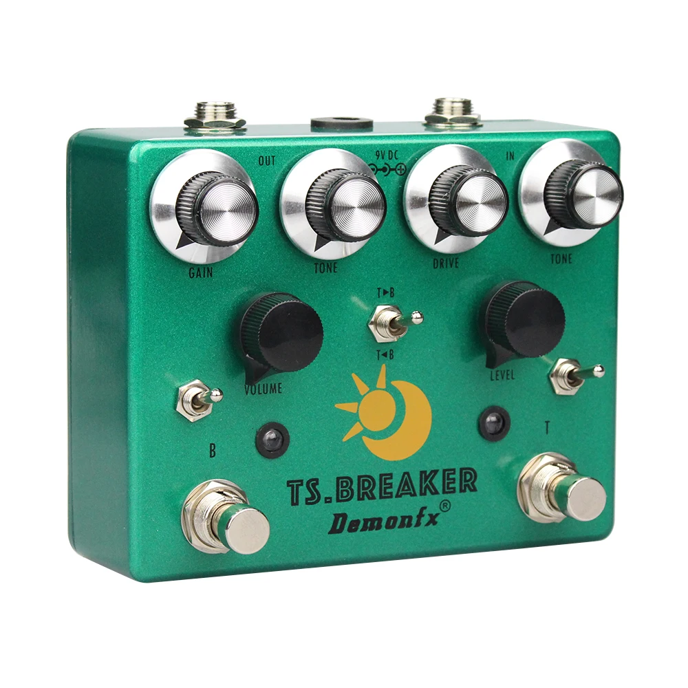 Demonfx TS.BREAKER Guitar Effect Pedal, Dual Overdrive Combined, BLUES, TS9 in One Pedal Add Order, Toggle