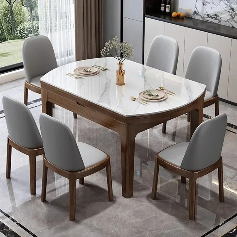 Dinning Tables Sets Reception Chairs Kitchen Restaurant Cafe Table Extendable Multifunction Home Furniture Esstisch Dining LT