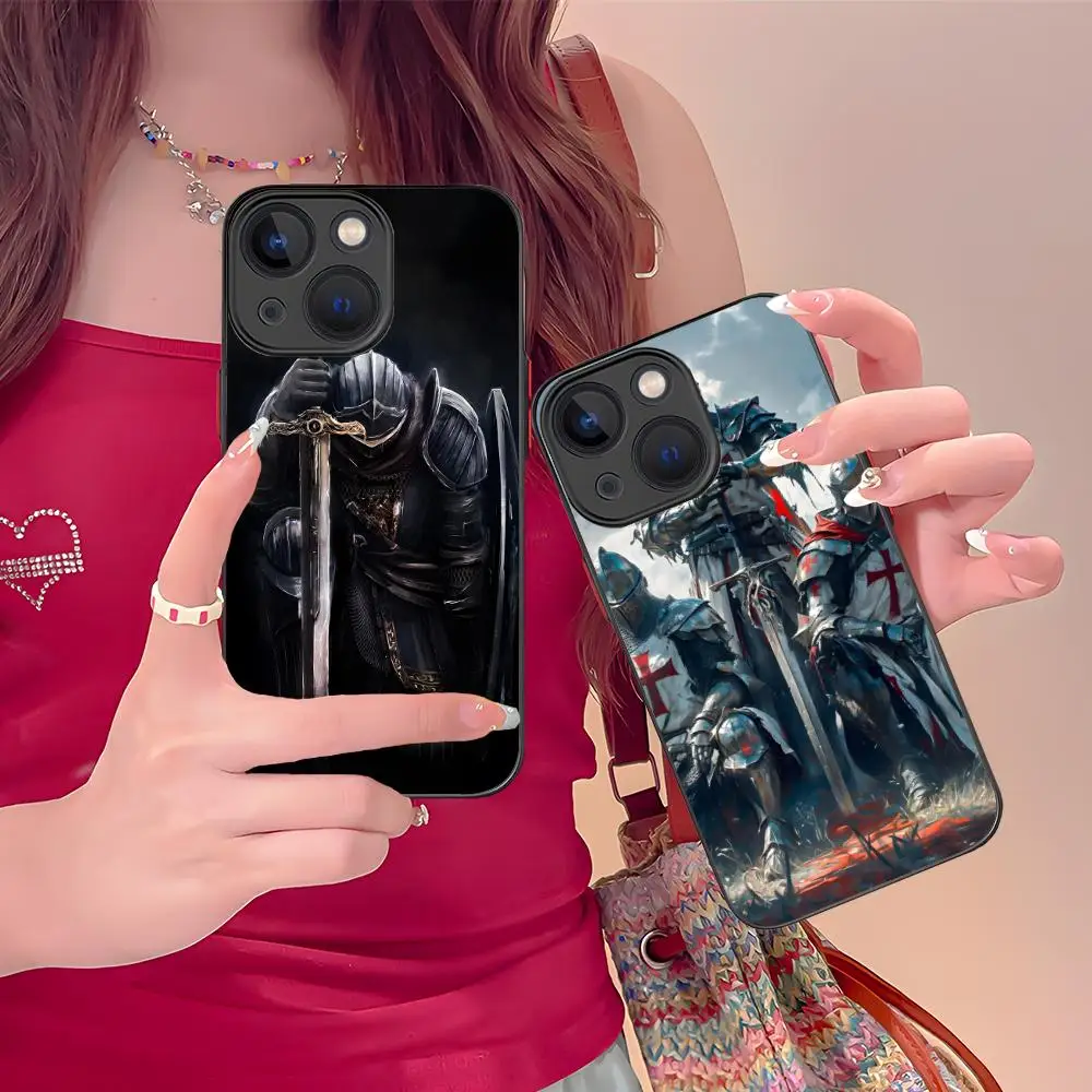 

Чехол для мобильного телефона Templar Knights для iPhone 16, 15, 14, 13, 12, 11 X XR XS 8 7 Pro Max Plus, мини-цветный силиконовый защитный чехол Pretty