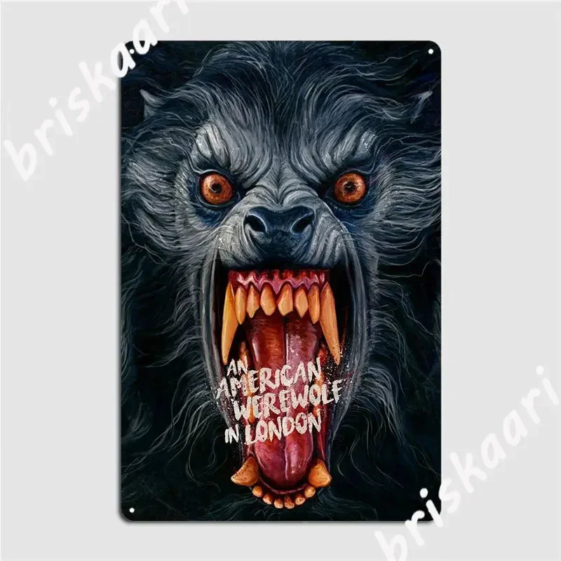 American Werewolf Metal Sign Mural Painting Club Bar Classic Wall Pub Tin Sign Poster