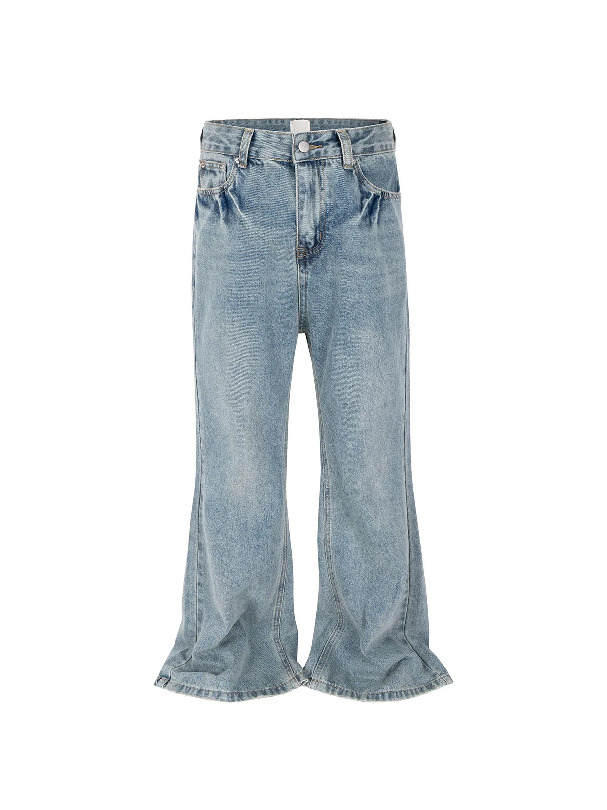 MIJKO غسلها خمر الصلبة الجينز الرجال Y2K مستقيم فضفاض مضيئة السراويل للجنسين المتضخم عادية سراويل جينز T-GJ019 #6