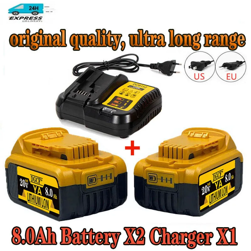 

20V Baterry For Dewalt DCB200 Replacement Battery DCB200 DCB101 DCB115 6000MAH Power Tool Baterry For Dewalt Li-ion Batteries