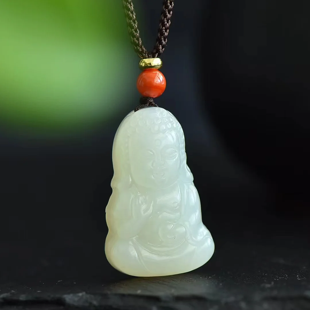 Exquisite Hetian Jade Baby Buddha Pendant Jewelry 8328#