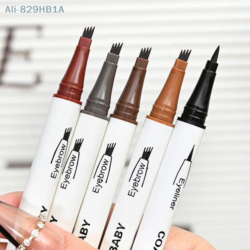 Penna per Eyeliner liquido a quattro artigli a doppia testa adatta per ciglia sopracciglia impermeabile antisudore Anti sbavature asciugatura rapida