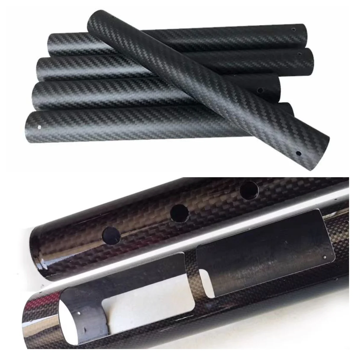 Customized Carbon Fiber Cutting Processing Square Tube Pipe Duct CNC Milling Machining Board Arm