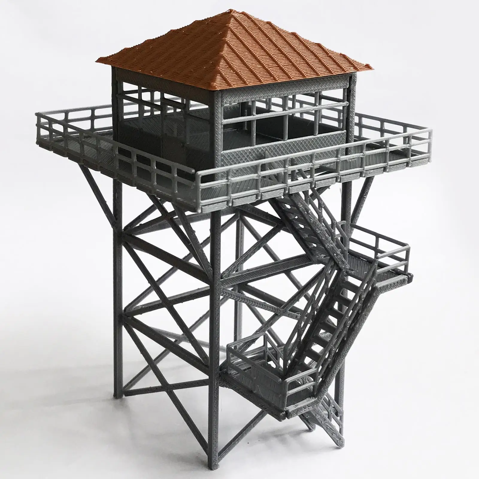 

1/64 Lookout Tower Ornament Collection Compact DIY Building Railway Scene Accessories Miniature Watchtower Model