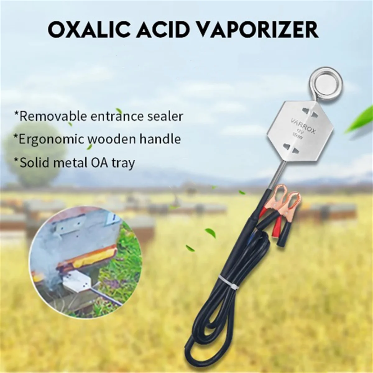 

Second Generation Beekeeping Oxalic Acid Evaporator 12V Bee Varroa Treatment Tool Heated Fumigator Atomizer KXH