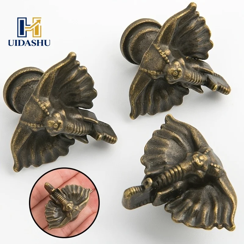 Elephant Shape Drawer Knob Bronze Finish Single Hole Cabinet Handle Vintage European Style Wardrobe Cupboard Pull