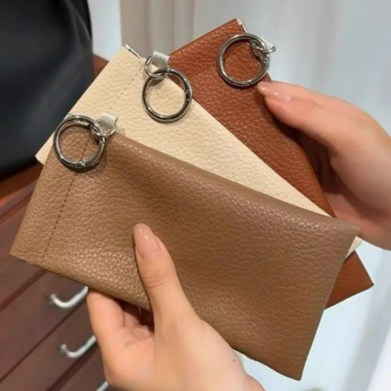 1/2Pcs PU Leather Glasses Bag with A Hanger Attached Scratch-Resistant Handbag Built-in Lens Cloth Anti-Loss Storage Case Pouch