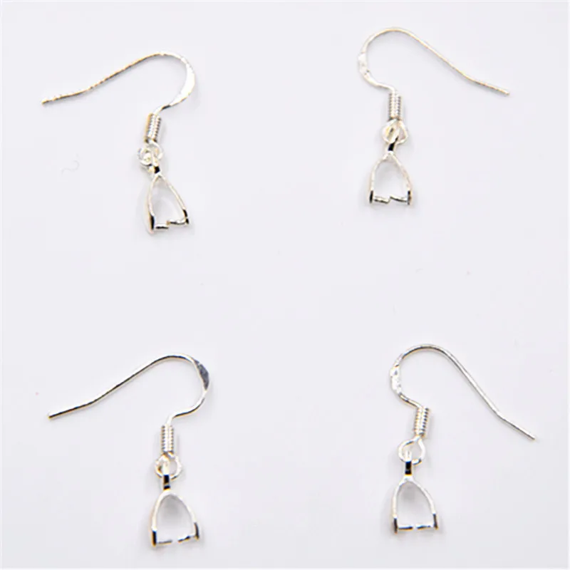 

Wholesale 20PCS 925 Jewelry Findings Pinch Bail Soft 925 Sterlling Silver Hook Earring Earwire For Crystal Stones FY-25