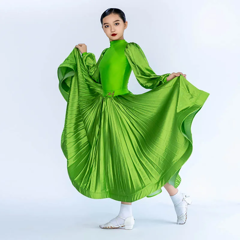 Multi-Color Standard Ballroom Dance Dress Girls Waltz Peformance Stage Costume Ballroom Dress Competition Kids Dancewear VDL1671