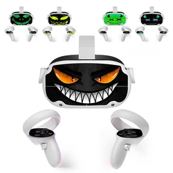 Pegatina de piel de vinilo para Oculus Quest 2 VR, controlador de auriculares, calcomanías de PVC, patrón de Halloween, cubierta envolvente para Meta Quest2, accesorios