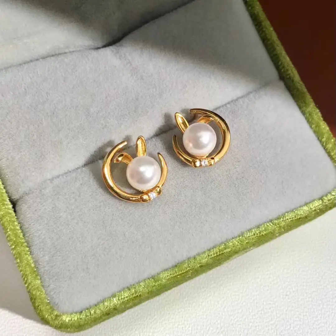 

Оптовая продажа, серьги из стерлингового серебра S925, фурнитура для крепления, базовые монтажные детали, аксессуар для жемчуга 5-6 мм, 5 пар/лот