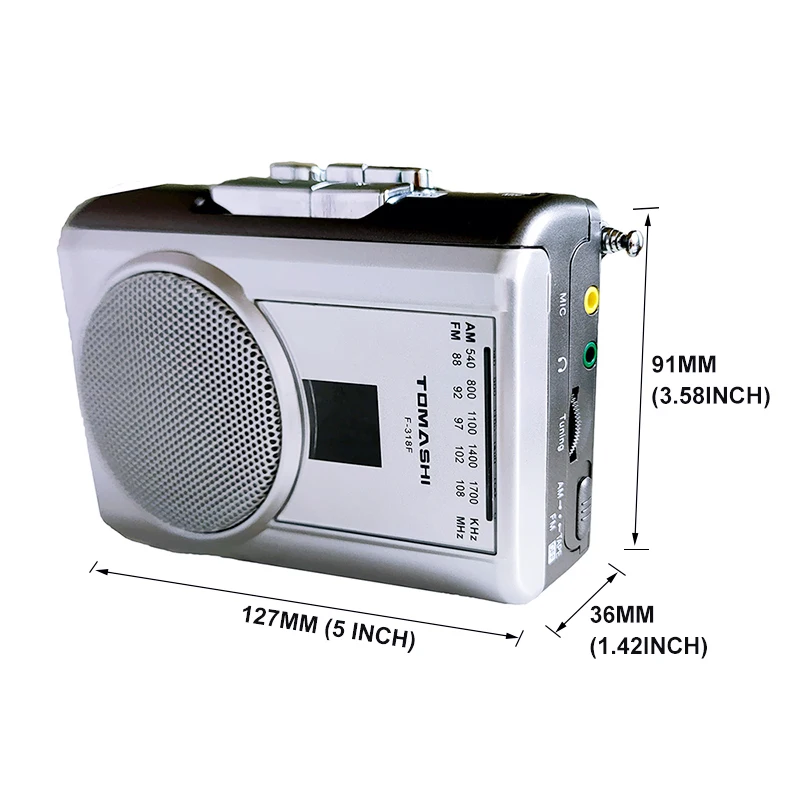 Imagem -04 - Leitor de Cassetes Portátil Gravadores fm Walkman de Rádio am Alto-falante Embutido para Notícias Música Aprendizagem de Idiomas Tomashi-f318a